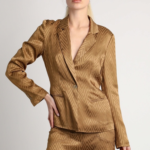 Racerback Jacquard Blazer Anthropologie - Picture 6 of 6